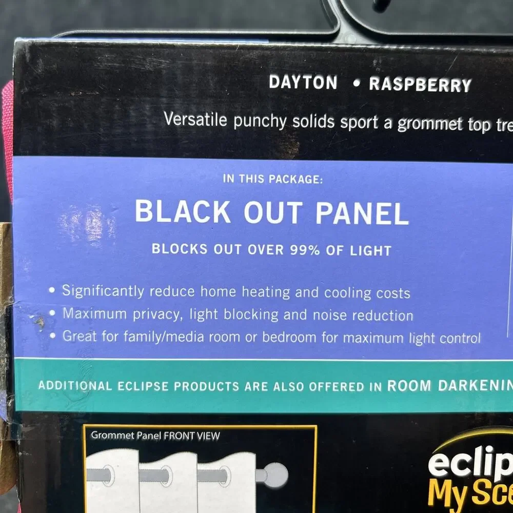 NEW Eclipse My Scene Blackout Curtain Panel Dayton Raspberry 42